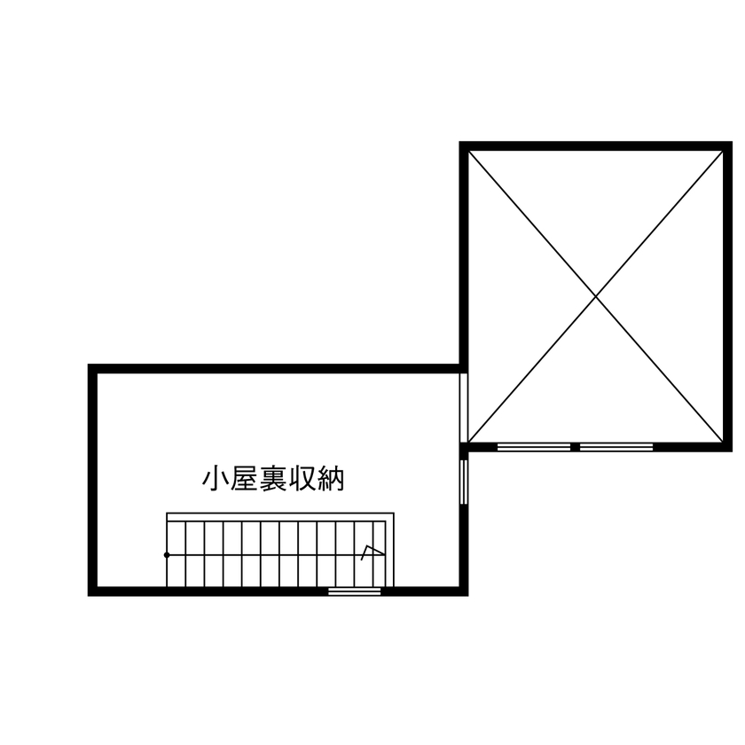 TAINN DESIGN　一級建築士事務所 【2800万円台/24.7坪/狭小地/間取り図あり】LDKと水まわり動線をワンフロアに！家族が集まりやすいプランの間取り図（1SLDK＋小屋裏収納）小屋裏収納