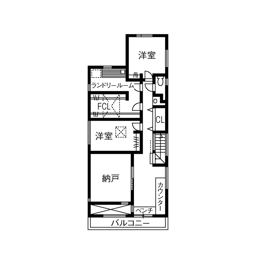 TAINN DESIGN　一級建築士事務所 【3900万円台／36.6坪／高耐震／間取り図】好きなものに囲まれて暮らす。充実収納＋家事ラクプランも必見の間取り図（２SLDK＋小屋裏収納）2階