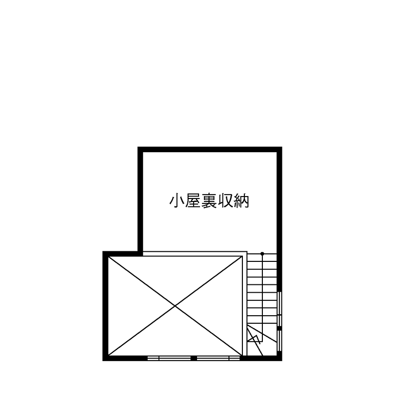 TAINN DESIGN　一級建築士事務所 【2000万円台/28.5坪/ペット住宅/間取り図あり】タイルやクロス一枚にこだわり抜いた個性あふれる住まいの間取り図（２SLDK＋小屋裏収納）小屋裏収納