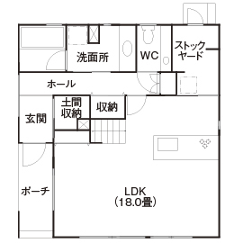 クラフトホーム 【1000万円代/30坪台/3LDK/間取り図】デザイン＆価格を両立。シンプルで豊かに暮らせる黒ガルバの家の間取り図（3LDK）1階