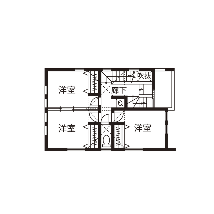 クラフトホーム 【2000万円台/間取図有】広い間口とクールでインパクトのある平屋風外観/ビルトインガレージ風 駐車2台可の間取り図（4LDK）2階