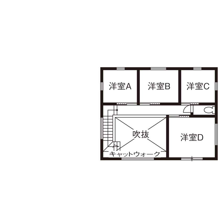 サティスホーム岐阜 【インナーガレージ×吹き抜けリビング×間取り図有×2000万円台】デザインも素材も！理想を全て叶えた家の間取り図（5LDK＋ガレージ）2階