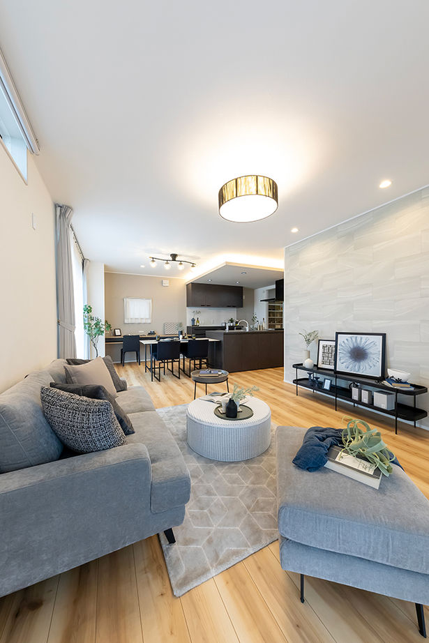 サティスホーム岐阜 【羽島郡×自由設計×モダンスタイル×間取図あり】幾重にも描く回遊動線上に設備も収納も配置した快適な家の建築実例画像6