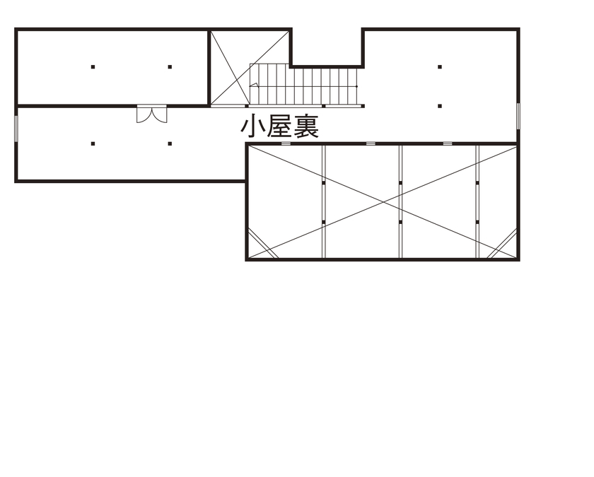 小嶋工務店 TOKYO WOOD 【間取りあり/60坪台/4000万円台/二世帯住宅】親世帯も子世帯もたくさんの要望を詰め込んだエコ住宅の間取り図（5LLDDKK）小屋裏
