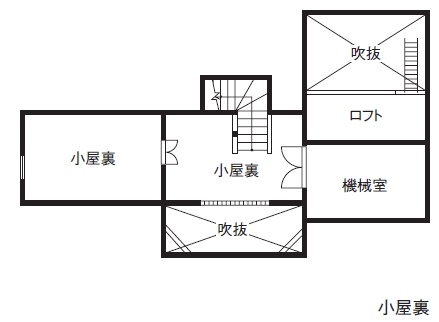 小嶋工務店 TOKYO WOOD 【間取りあり/40坪台/3000万円台/地下室付二世帯住宅】家族みんなが心地よい、ぬくもりのある住まいの間取り図（5LLDDKK）小屋裏