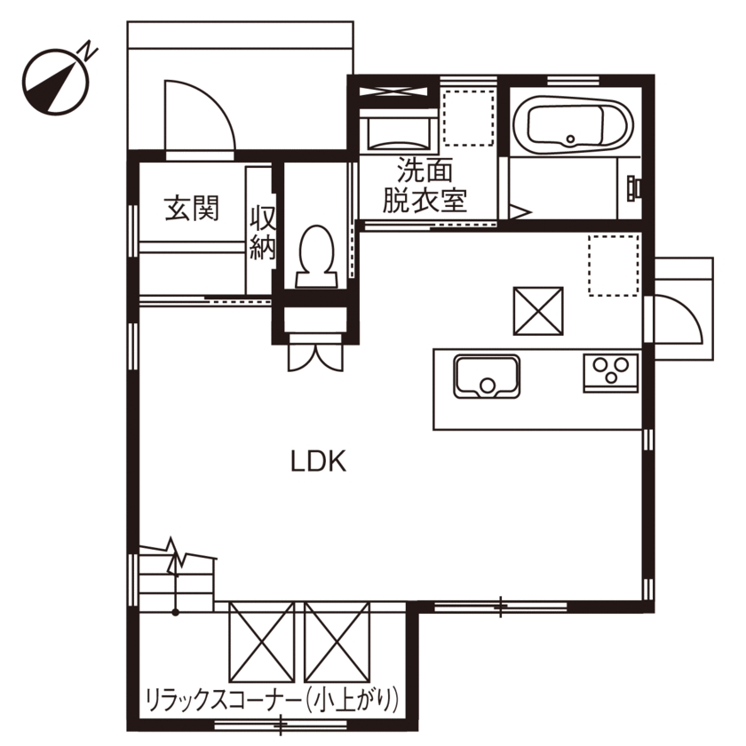 小嶋工務店 TOKYO WOOD 【間取り図あり/20坪台/2000万円台】憧れの“ナチュラル＆カントリー”な家を『TOKYO　WOOD』でカタチにの間取り図（3LDK）1階