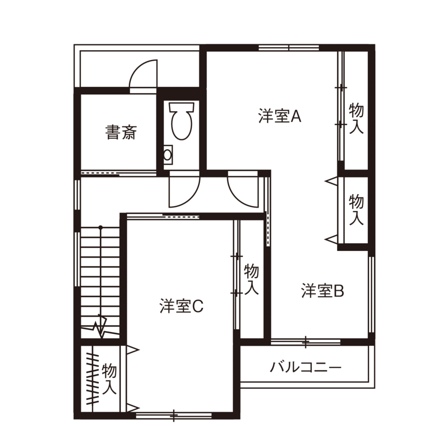 小嶋工務店 TOKYO WOOD 【間取り図あり/20坪台/2000万円台】憧れの“ナチュラル＆カントリー”な家を『TOKYO　WOOD』でカタチにの間取り図（3LDK）2階