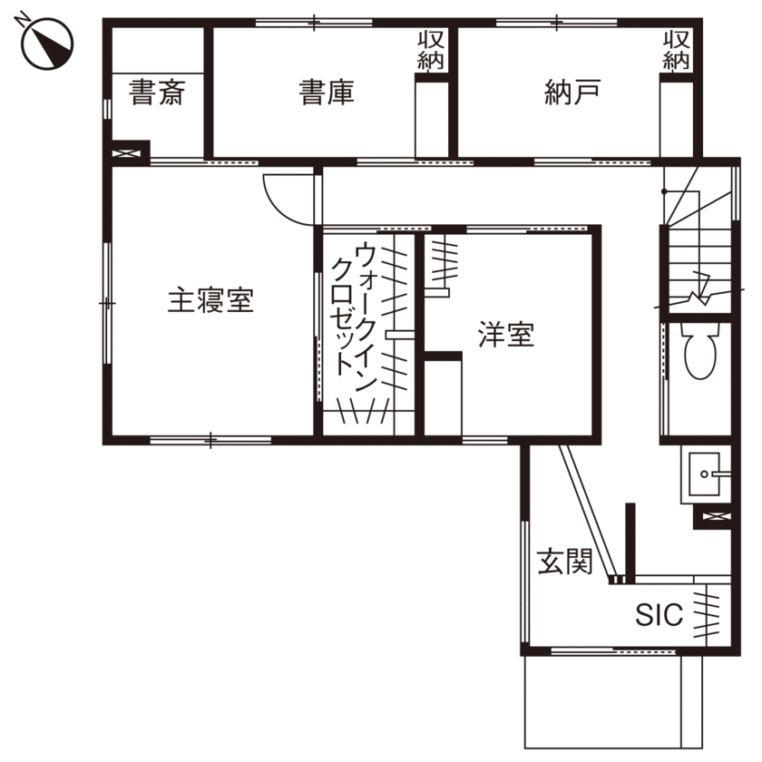 小嶋工務店 TOKYO WOOD 【間取り図あり/30坪台/3000万円台】大好きな多摩産の木に包まれて。家族と一緒に時を刻み、育んでいく家への間取り図（2LDK+書庫）1階