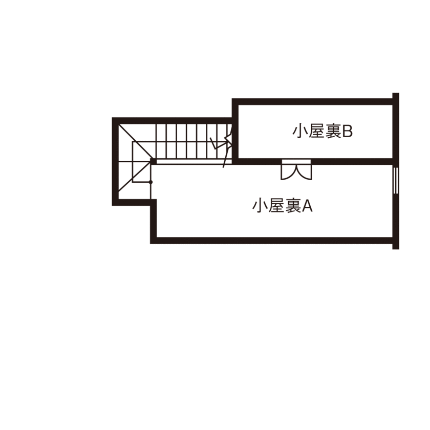 小嶋工務店 TOKYO WOOD 【間取り図あり/30坪台/3000万円台】陽光と無垢床の優しさが、家族の癒しに。家事や子育てへの工夫も魅力の間取り図（2LDK）小屋裏