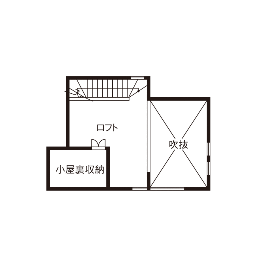 小嶋工務店 TOKYO WOOD 【間取り図あり/30坪台/2000万円台】外断熱と『TOKYO WOOD』で叶えた心地よさ。家族がつながるプランも魅力の間取り図（2LDK）小屋裏