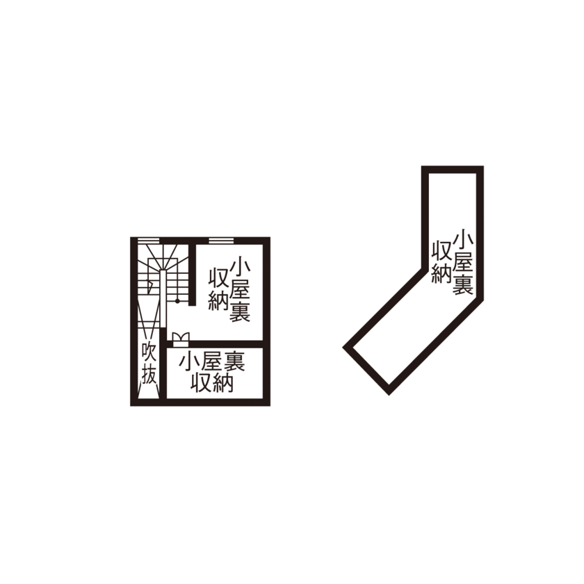 小嶋工務店 TOKYO WOOD 【間取り図あり/70坪台/3000万円台/二世帯】親と子、それぞれの暮らしを一番に考えて誕生した、ズレの邸宅の間取り図（3LDK+4LDK）小屋裏