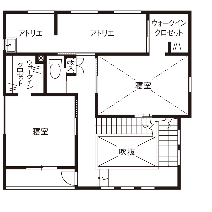 小嶋工務店 TOKYO WOOD 【間取り図あり/30坪台/ペット】まるで巨大なキャットタワー！自由設計ならではの、遊び心ある住まいにの間取り図（2LDK）2階