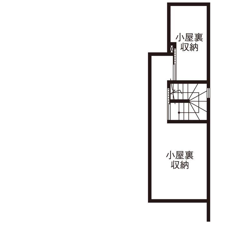 小嶋工務店 TOKYO WOOD 【間取り図あり/30坪台/長期優良住宅】ハイスペックな性能とデザインを両立した、スタイリッシュな住まいの間取り図（2LDK）小屋裏