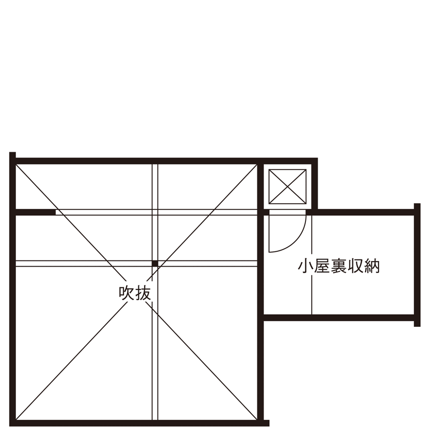 小嶋工務店 TOKYO WOOD 【間取り図あり/20坪台/3000万円台】「次はどのルート？」陽の光と自然素材に包まれた、趣味を楽しむ家の間取り図（3LDK）小屋裏