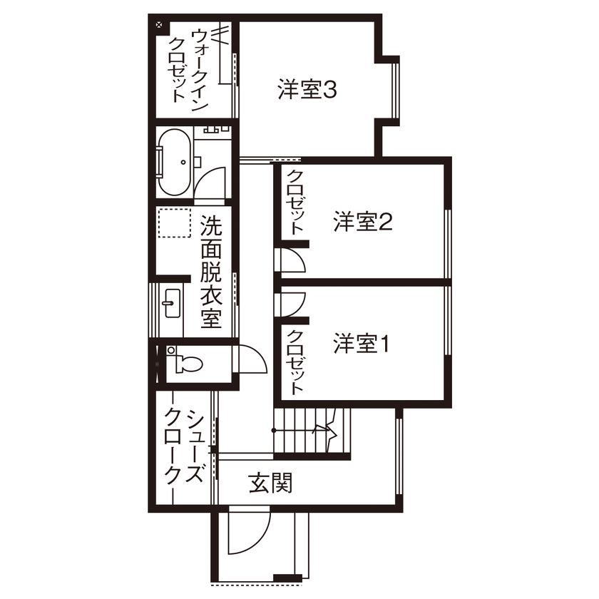 小嶋工務店 TOKYO WOOD 【間取り図あり/30坪台/4000万円～】2階LDKで楽しむ、木のぬくもりと陽光、開放感。自然を身近に感じる家の間取り図（3LDK）1階