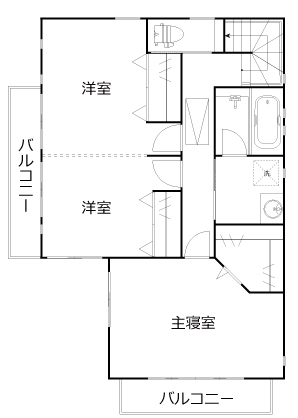 ジャパンホーム（J-style） 【1000万円台/サイディング外壁/間取り図】重厚感ある外観の4LDK＋小屋裏収納がある長期優良住宅の住まいの間取り図（4LDK+小屋裏収納）2階