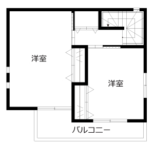 ジャパンホーム（J-style） 【1000万円台/ビルドインガレージ/間取り図】東南向きの2階リビングで家族がゆったり過ごせる3階建ての家の間取り図（3LDK+ビルトインガレージ）3階
