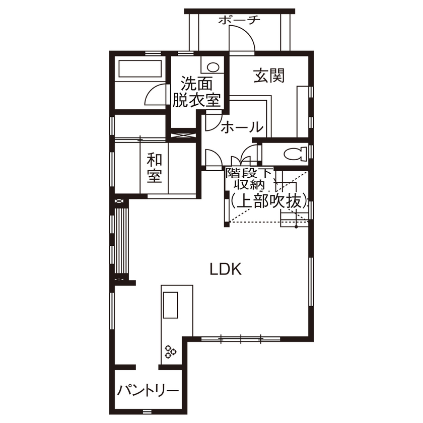 二重断熱の家　ネスト 【2000万円台/間取り図あり/HEAT20/G2/カフェ】一年間ずっと快適な温度です！と性能と価格に大満足の家！の間取り図（4LDK）1階
