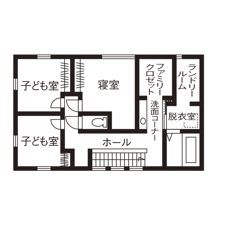 一級建築士事務所　SARA HOME桜建築事務所 【2900万円台／C値0.45／UA値0.45／家事動線／間取図有】広いリビングでBBQ ！溢れる開放感が家族を笑顔にの間取り図（3LDK+書斎）2階
