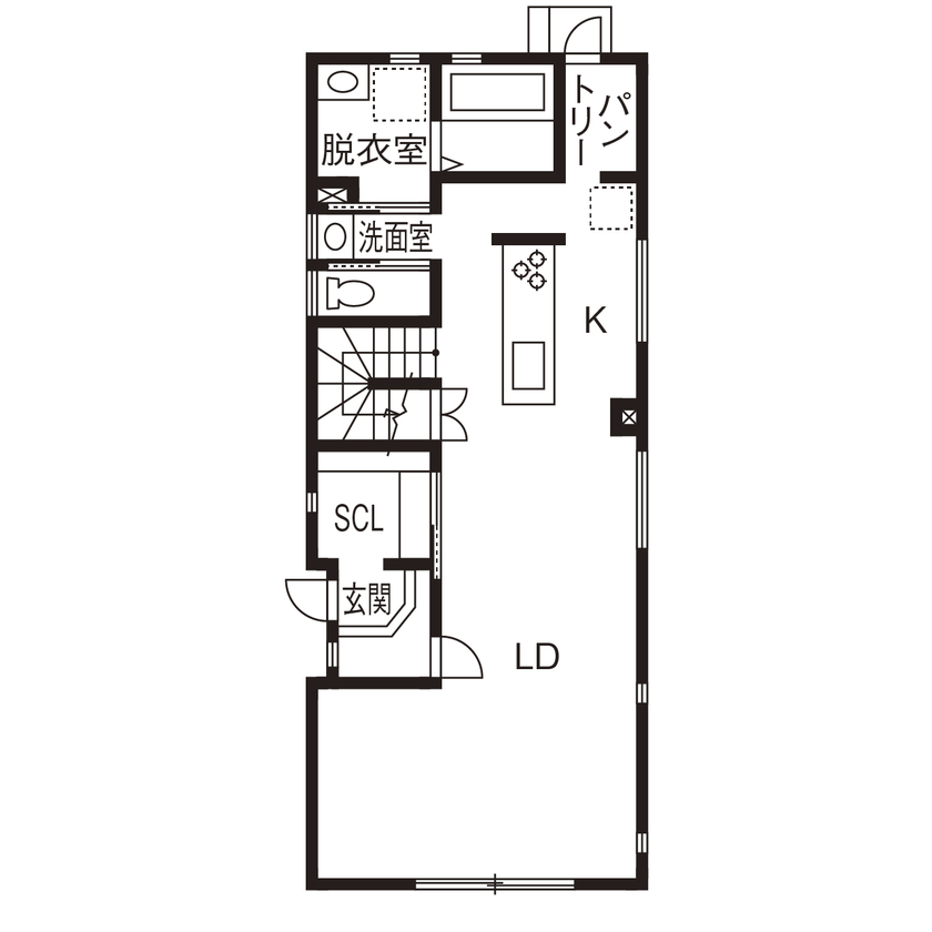 アールコーブ・ホーム(一級建築士事務所) by安江工務店 【2000万円台/30坪台/間取り有】明るく開放的な屋上庭園。子どもたちが健やかに暮らす、自然素材の家の間取り図（4LDK）1階