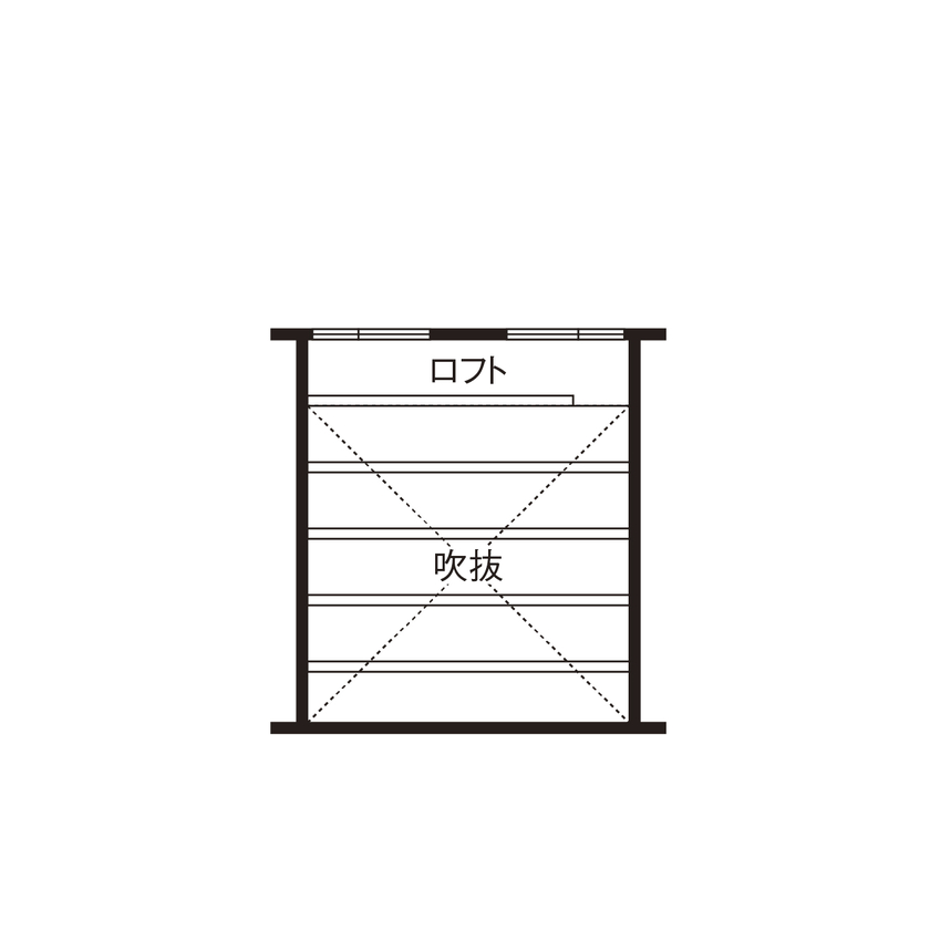 アールコーブ・ホーム(一級建築士事務所) by安江工務店 【3000万円台/30坪台/間取り有】目指したのは、自然との共存。庭と繋がる無垢と漆喰の平屋の間取り図（4LDK＋ロフト）ロフト