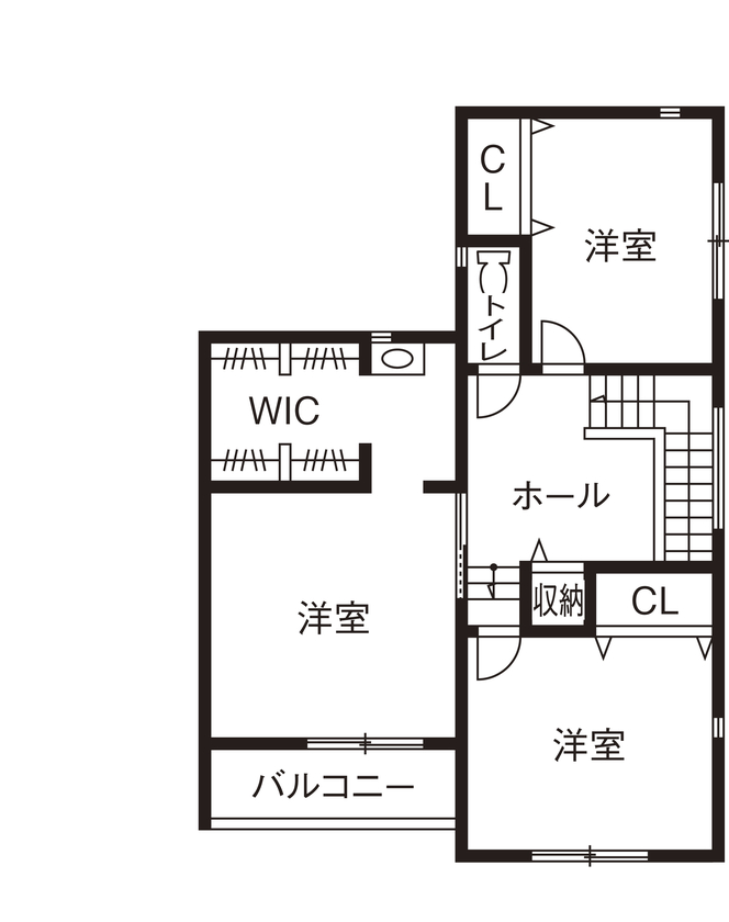 アイ工務店 【兵庫県加古川市/2000万円台/家事導線】天井高3m 超。ハーフ吹抜のリビングでくつろげる空間にの間取り図（4LDK）２階
