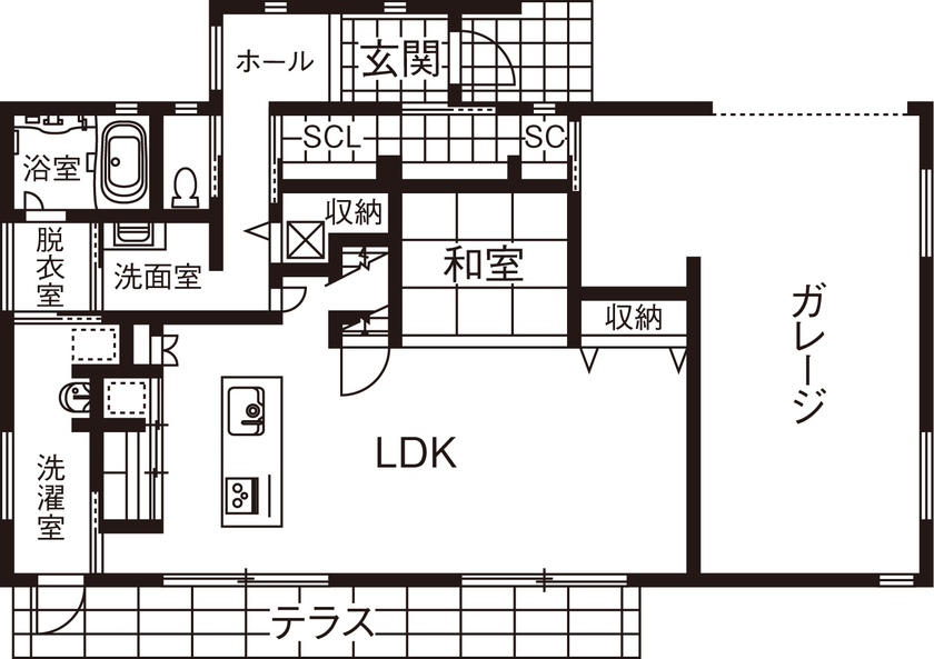 アイ工務店 【兵庫県/3000万円台/間取り図有】1ｃm単位の自由設計だから実現。細部までこだわった理想の家の間取り図（4LDK）1階