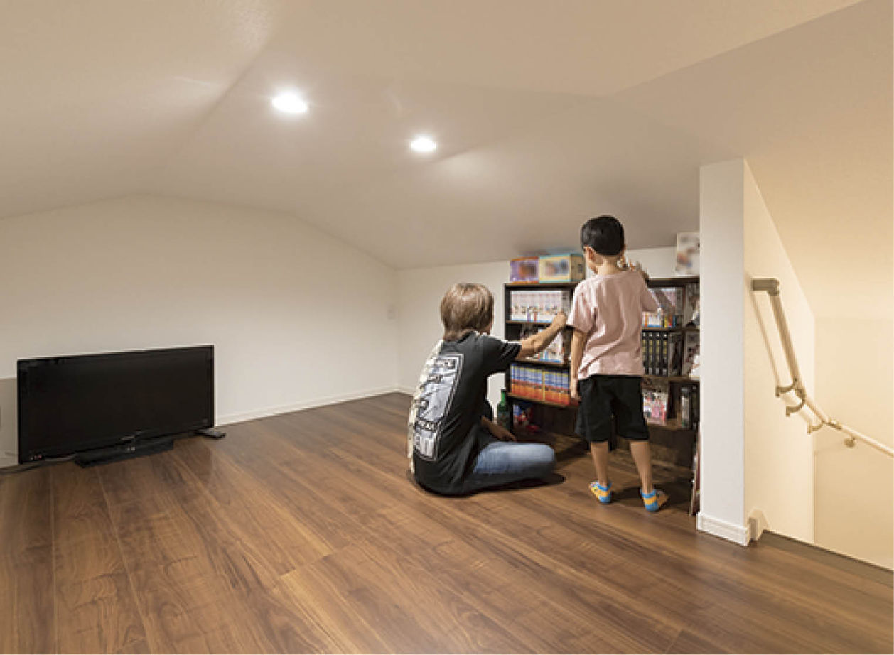 アイ工務店 【滋賀県/アイランドキッチン/間取り図有】家族の繋がりを常に感じられる、スキップフロアを取り入れた家の建築実例画像5