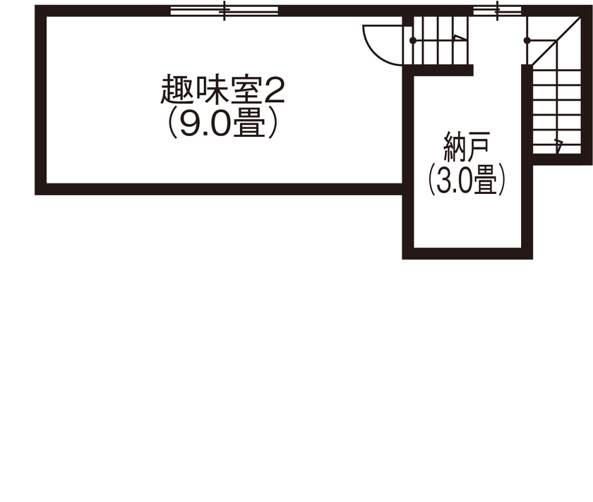 アイ工務店 【広島県広島市/2000万円台/趣味部屋】スキップフロアだから叶った趣味の小部屋とゆとりある収納の間取り図（4LDK）小屋裏