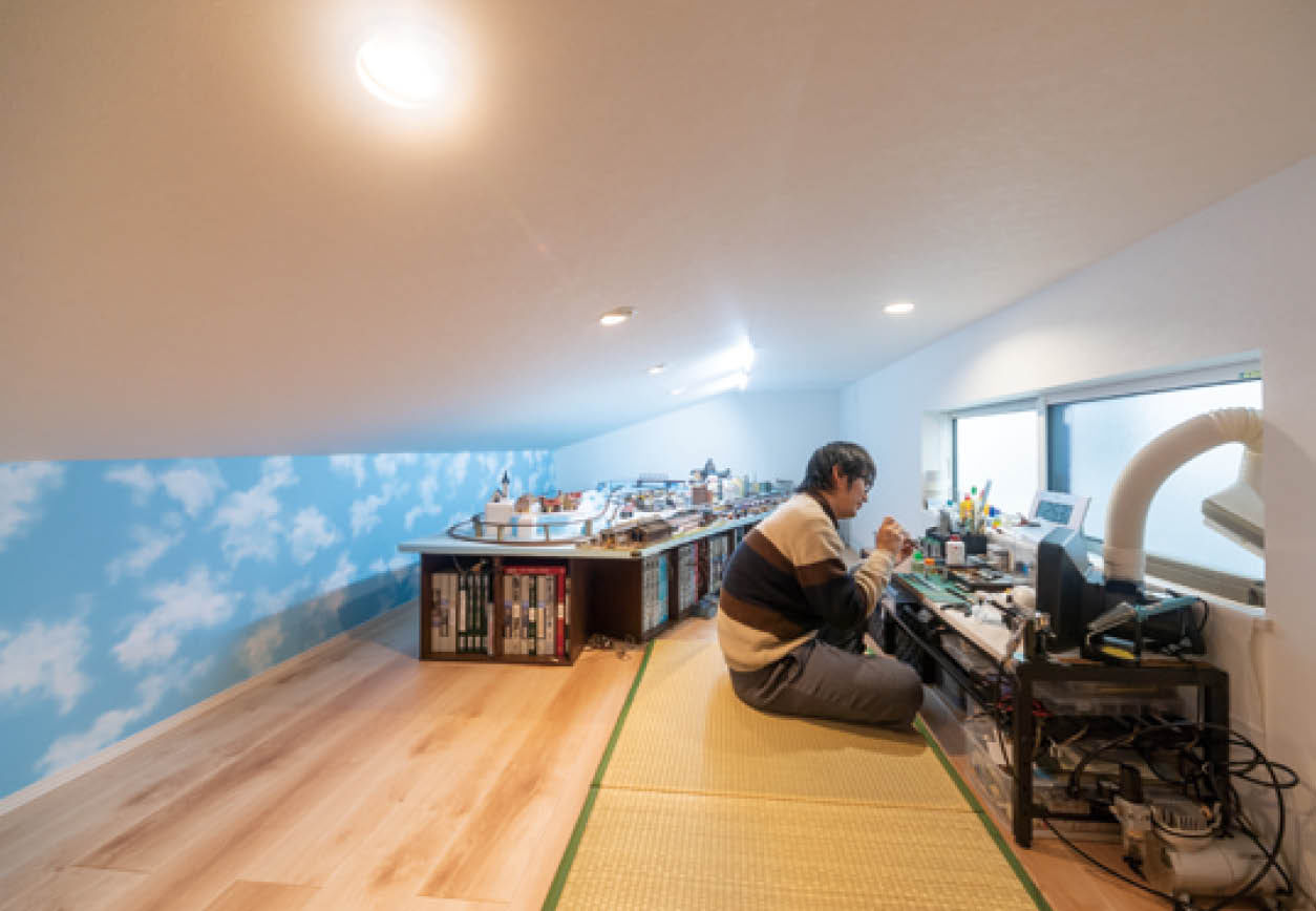 アイ工務店 【広島県広島市/2000万円台/趣味部屋】スキップフロアだから叶った趣味の小部屋とゆとりある収納の建築実例画像5