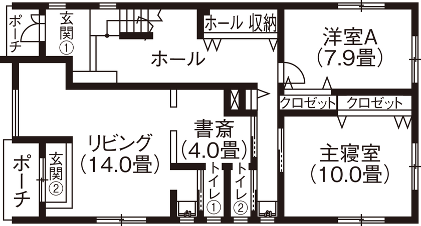アイ工務店 【2000万円台/店舗併設/間取り図有】1階の一部を事務所スペースに　全館空調とサンルームのある家の間取り図（4LLDK）1階