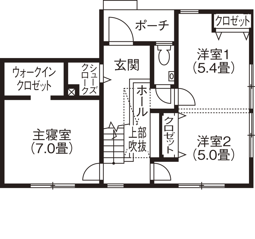 アイ工務店 【福岡県福岡市/2000万円台/間取り図有】広さ、静けさ、開放感全て叶えた2階リビングが暮らしの中心の間取り図（3LDK）１階