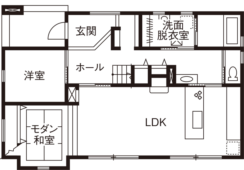アイ工務店 【埼玉県上尾市/2000万円台/間取り図有】こだわりを叶えた「魅せる家」機能的な家事動線+収納も自慢の間取り図（5K以上）１階