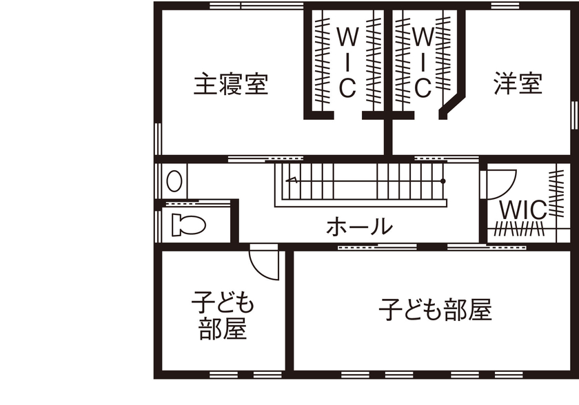 アイ工務店 【埼玉県上尾市/2000万円台/間取り図有】こだわりを叶えた「魅せる家」機能的な家事動線+収納も自慢の間取り図（5K以上）２階