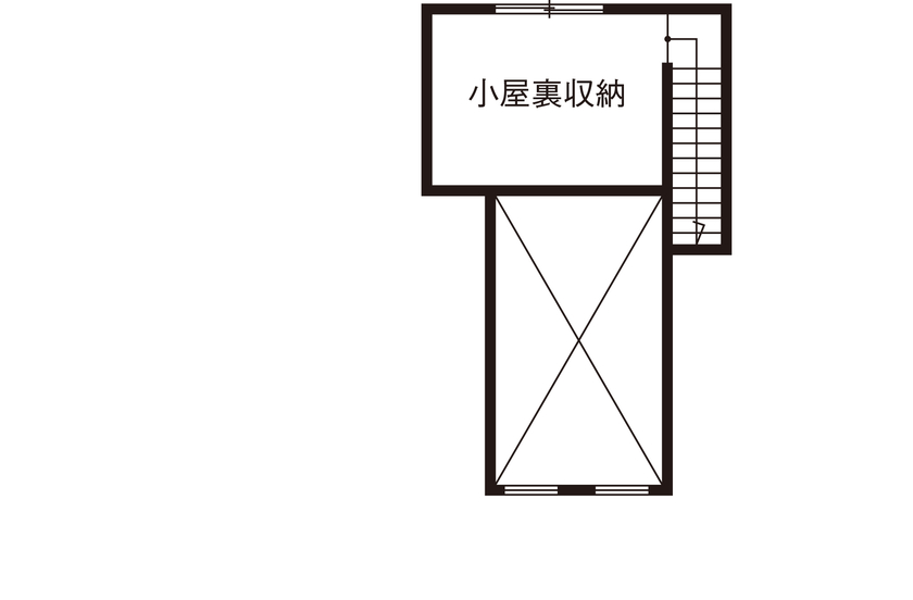 アイ工務店 【埼玉県/バイクガレージ/アーリーアメリカン】「わが家ながらカワイイ！」夢と憧れを予算内で叶えた平屋の間取り図（3LDK）小屋裏