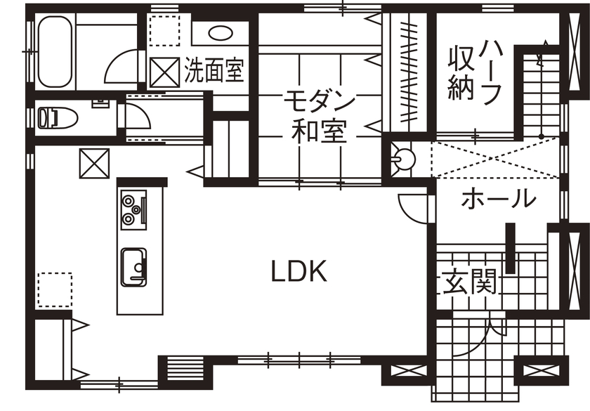 アイ工務店 【2000万円台/輸入スタイル】白が基調のモダンヨーロッパ風　親身な対応にも大満足の住まいの間取り図（4LDK）１階