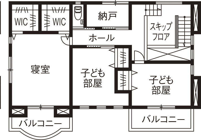 アイ工務店 【2000万円台/輸入スタイル】白が基調のモダンヨーロッパ風　親身な対応にも大満足の住まいの間取り図（4LDK）２階