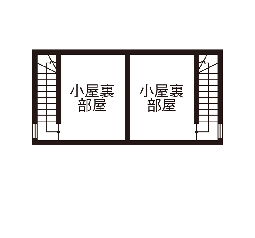 アイ工務店 【千葉県/2000万円台/回遊導線】標準仕様でこだわりを叶えた充実のメゾネット型二世帯住宅の間取り図（5K以上）小屋裏