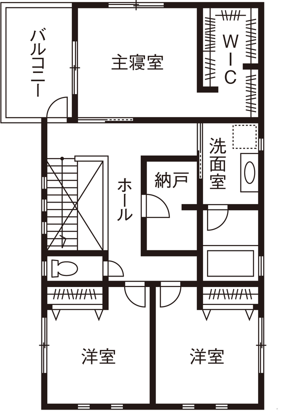 アイ工務店 【2000万円台/間取り図有】北欧テイストのゆったり空間は”好き”と”暮らしやすさ”を両立の間取り図（4LDK）2階
