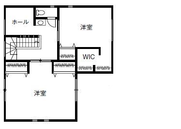 アイ工務店 【千葉県松戸市/40坪/快適導線】泥んこ遊びの後はすぐ洗面へ。回遊できる動線が毎日を快適にの間取り図（2LDK）2階