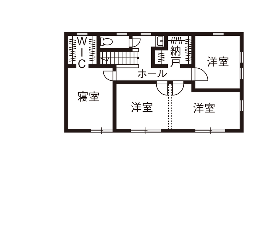 アイ工務店 【平屋風/2000万円台/間取り図有】自由設計だからこそ実現できる、暮らしのアイデアが詰まった家の間取り図（5K以上）2階