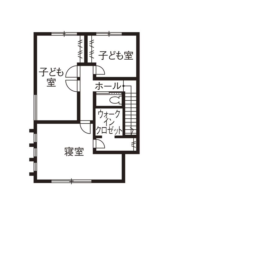 アイ工務店 【石川県/インナーガレージ/間取り図有】ホームパーティーが充実するLDKと、インナーガレージで趣味を満喫の間取り図（4LDK）2階