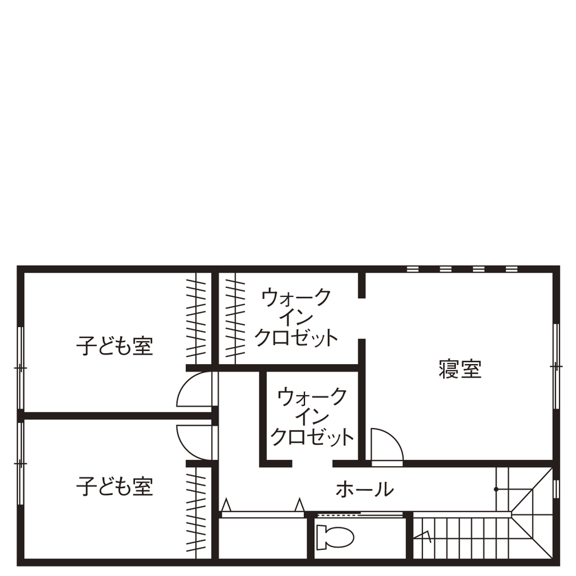 アイ工務店 【石川県/二世帯住宅/間取り図有】ヘリンボーンの床がお洒落なLDKに家族が自然と集う、二世帯住宅の間取り図（4LDK）2階