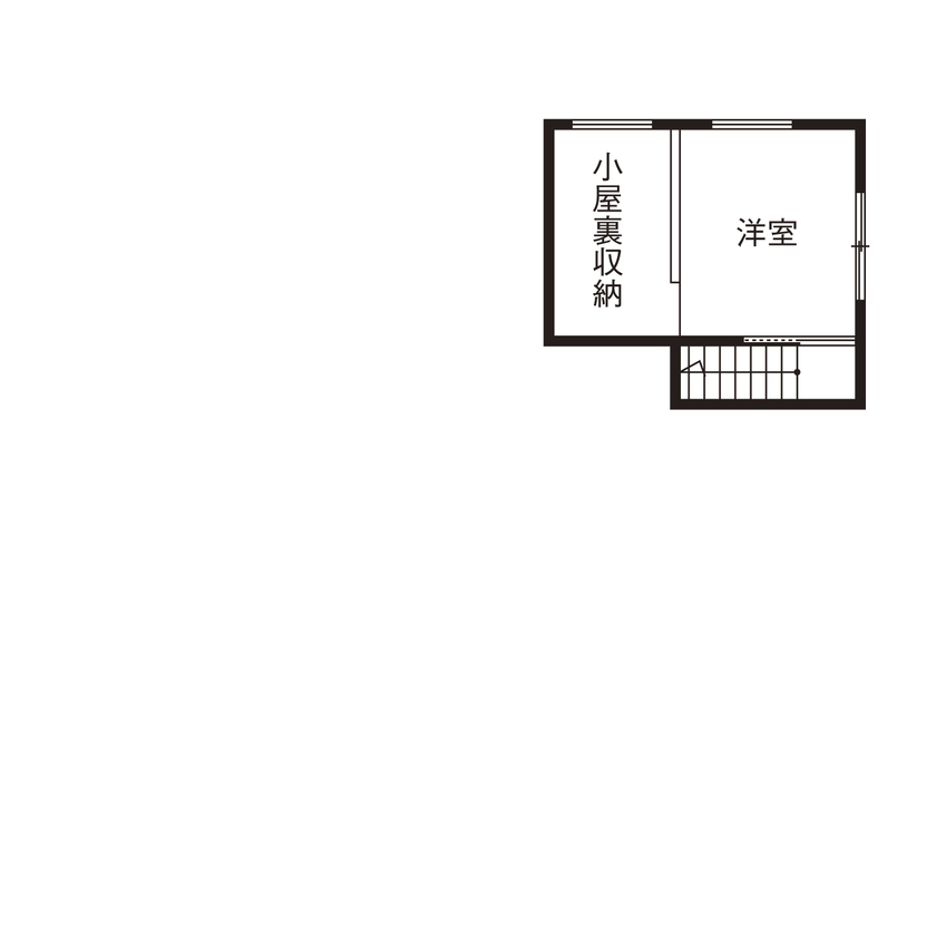 アイ工務店 【茨城県鹿嶋市/ペット/半平屋】愛犬との暮らしを愉しむ。土間へつながる和室がある平屋風1.5階建ての間取り図（3LDK）1.5階