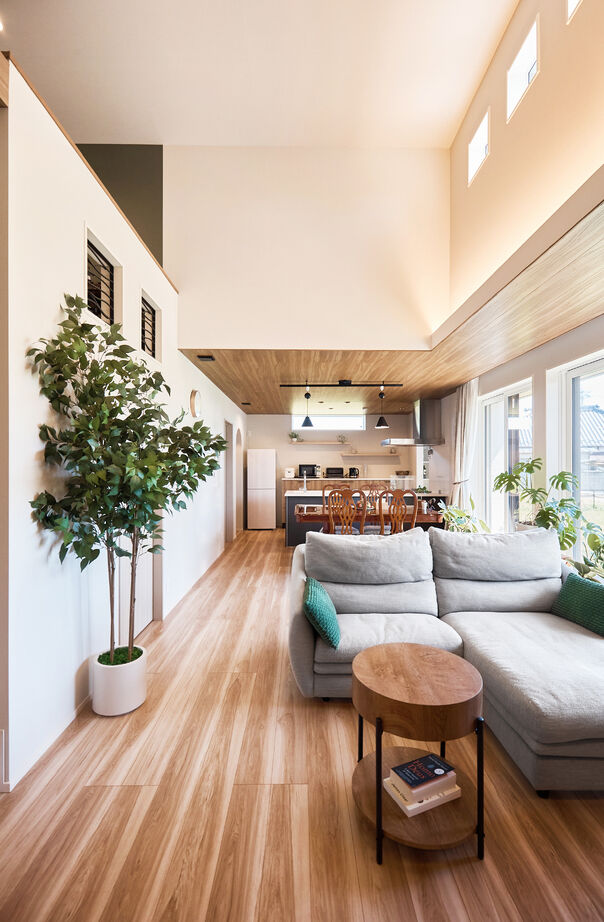 アイ工務店 【茨城県/ペット/2000万円台】縦空間の活用でスキップフロア+ハーフ収納を。愛犬と暮らす平屋風1.5階建ての建築実例画像2