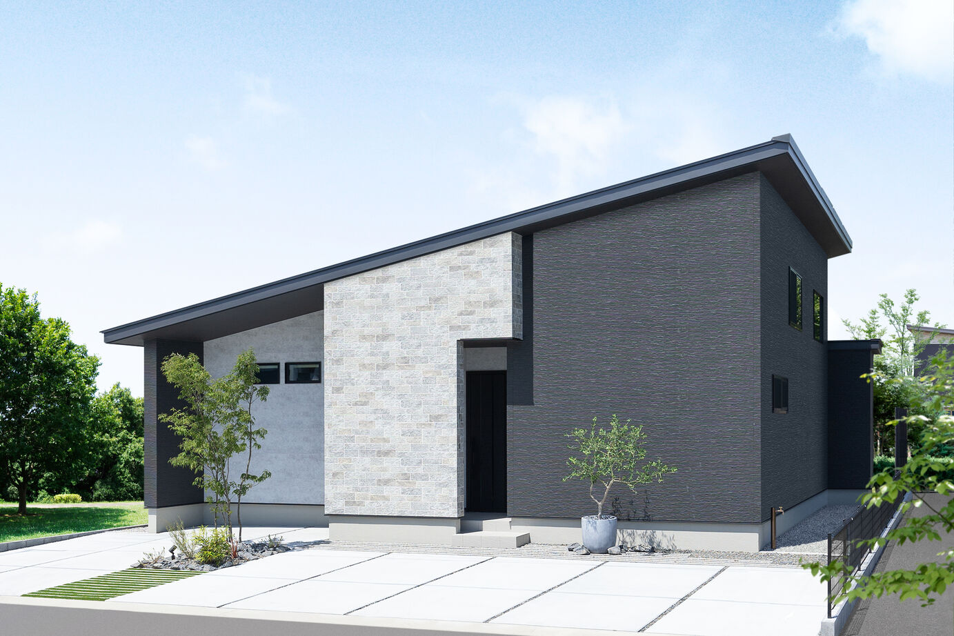 アイ工務店 【静岡県/半平屋/2000万円台】ダウンリビングと吹抜で開放感を追求した平屋風1.5階建ての建築実例画像1