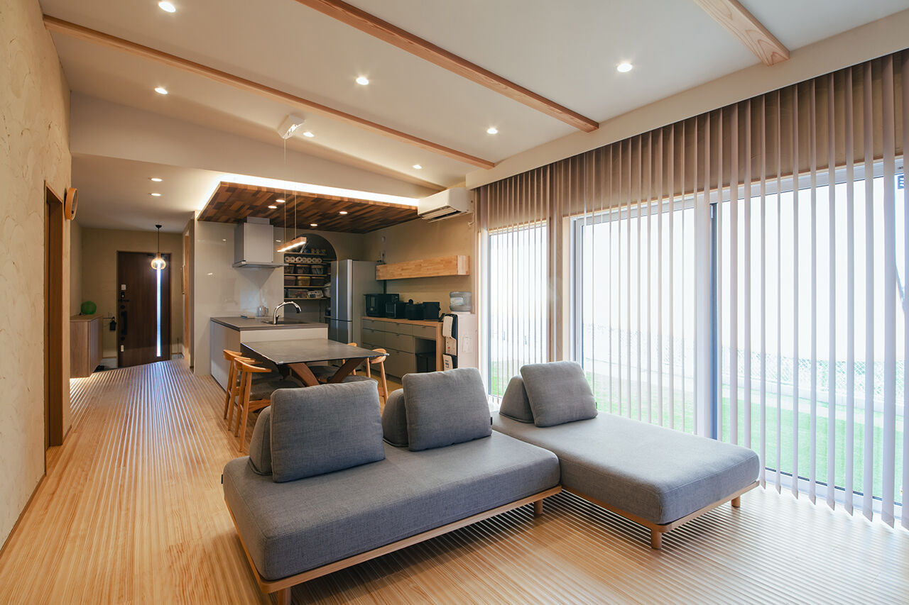 水田建設（水田建築一級建築士事務所） 【浜松市｜平屋｜2000万円台｜3LDK｜30坪台】愛犬用の土間スペースとドッグランのある家の建築実例画像2