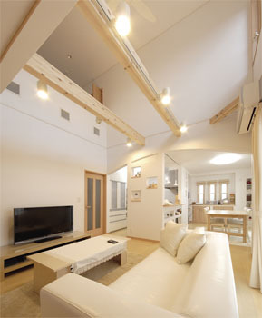 東武ニューハウス（加須・羽生・久喜） 【1500～2000万円/39坪】家族が集う吹抜けリビング 温もり溢れる南欧風スタイルを内観・外観で楽しめる家の建築実例画像2