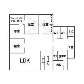 あおぞらホーム 【天理市/2000万円台/間取り】平屋に住みたい！そんな想いを実現したこだわりのシンプルライフスタイルの間取り図（4LDK）1階