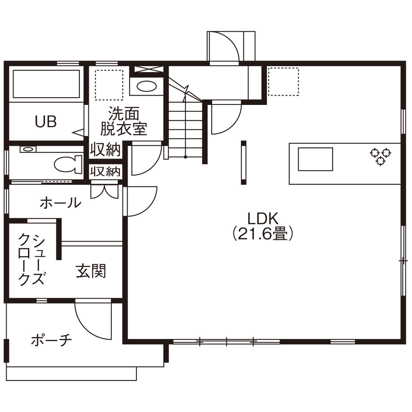 デワホーム 【寒河江市／2000万円台前半／3LDK／間取り図有／収納充実】メリハリのある北欧テイストの家の間取り図（3LDK）1階